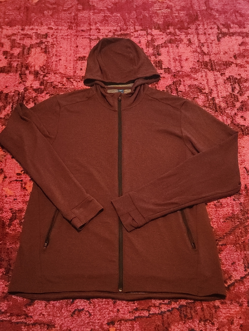 Men's Hooded Zip Jacket in Maroon